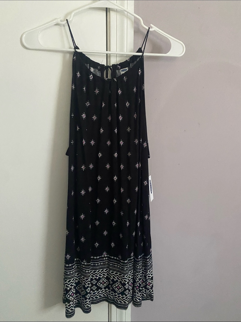 Old Navy Black Boho Print Halter Camisole